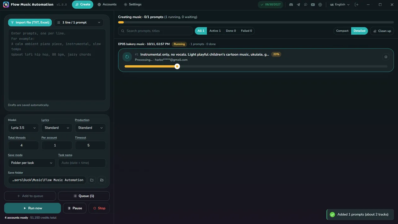Flow Music · Nhạc nền