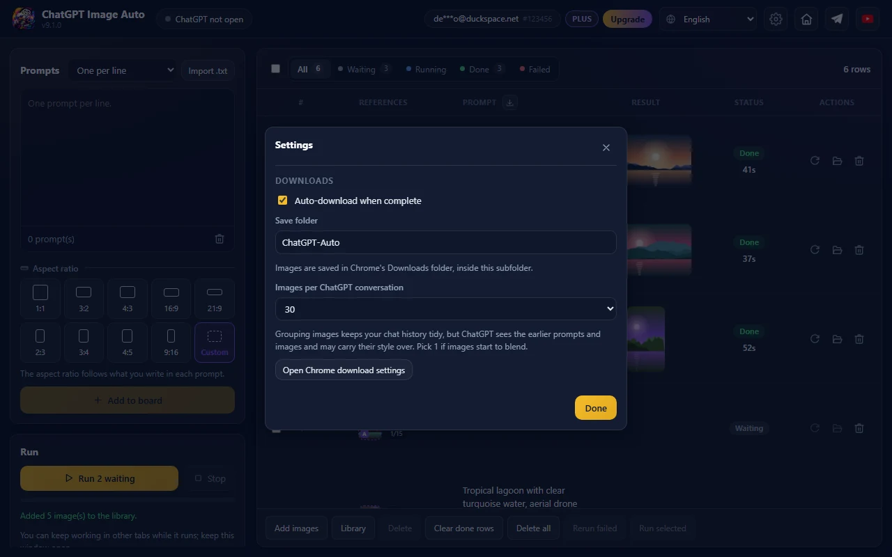 Auto-download & grouped chats