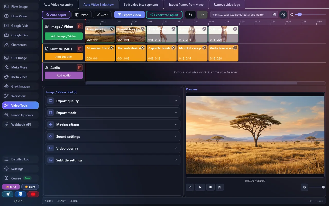 Subtitle-synced slideshow
