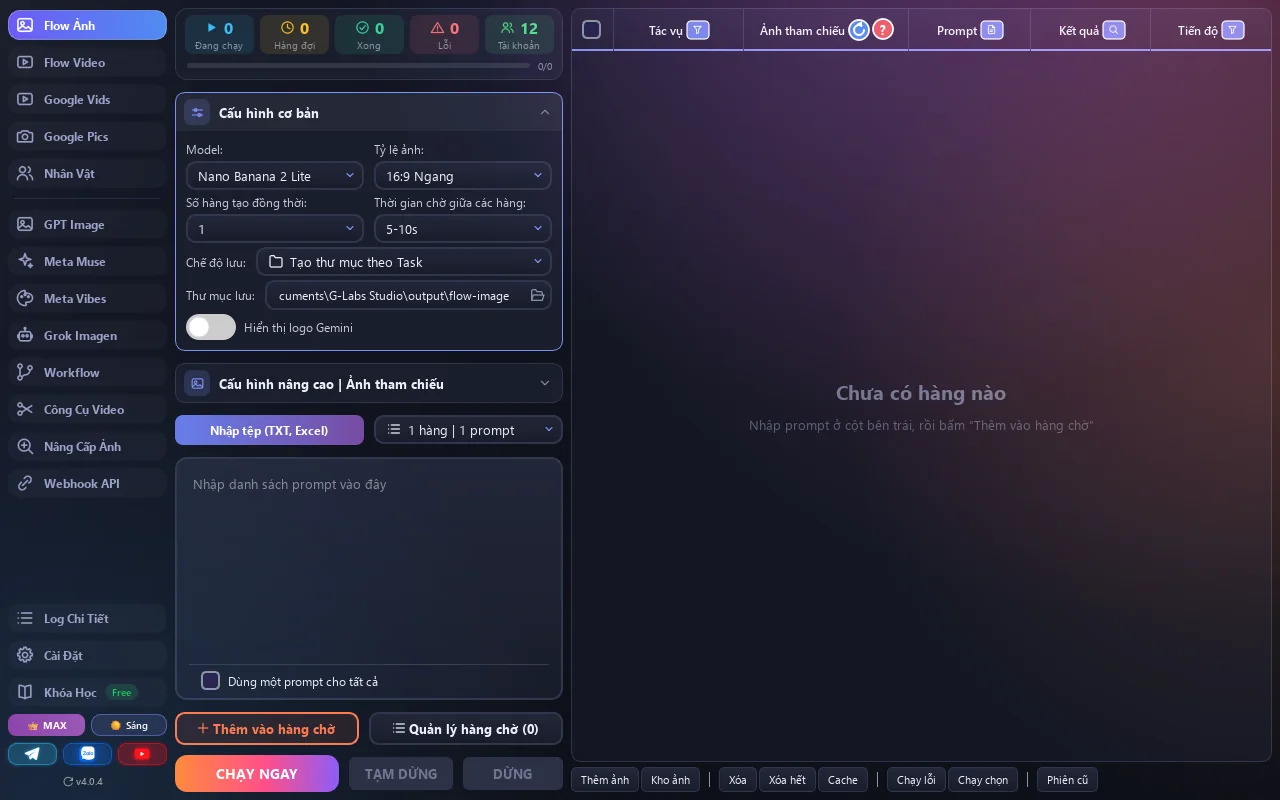 Giao diện G-Labs Studio