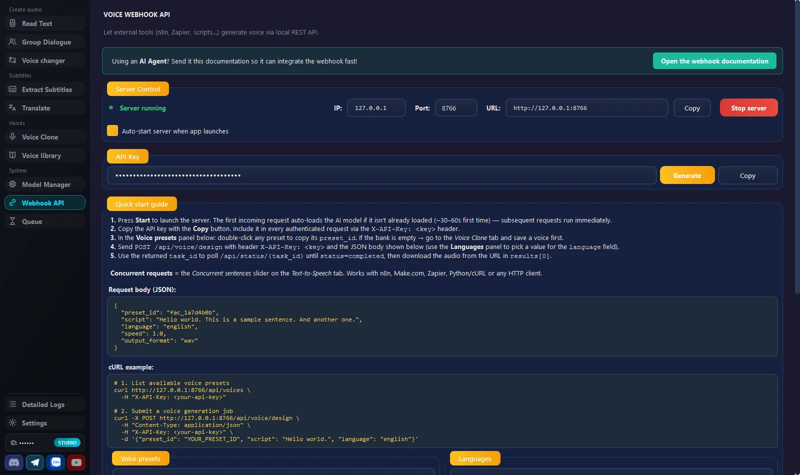 Webhook API